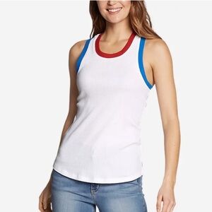 Eddie Bauer Myriad Rib Racerback Tank Red, White and Blue, Women’s Size Small
